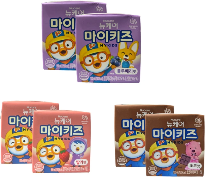 마이키즈 딸기2+초코2+블루베리2 체험팩, 150ml - 쿠팡