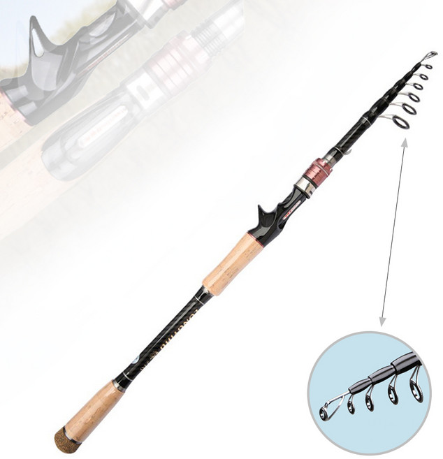 슈퍼인 카본 낚시대 휴대용 초경량 루어대 바다 민물 겸용 릴낚시대