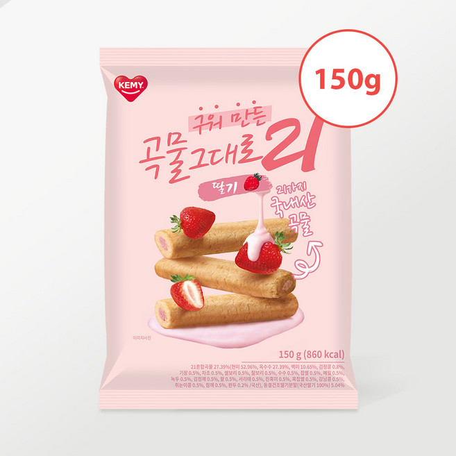 구워만든 곡물그대로 21곡 딸기, 150g, 6개
