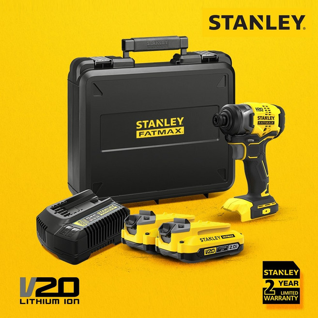 스탠리 20V MAX 브러쉬리스 임팩드릴 드라이버 풀세트 (배터리2개) SBI810D2K, 1개