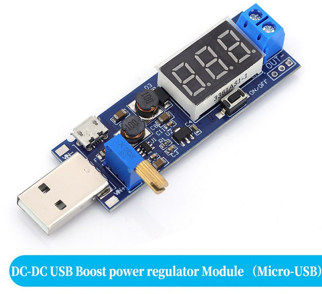 부스트 컨버터 USB 공급 3V 2V 출력 전원 5V 다운 장치 12V 24V 모듈 스텝 가변, 02 Micro usb, 1개