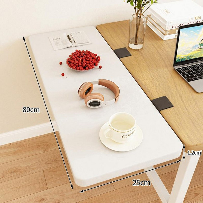 아일랜드식탁연장 확장형 조리대 블랙보드 책상 틈새 수납, 화이트 80 x 25 블랙