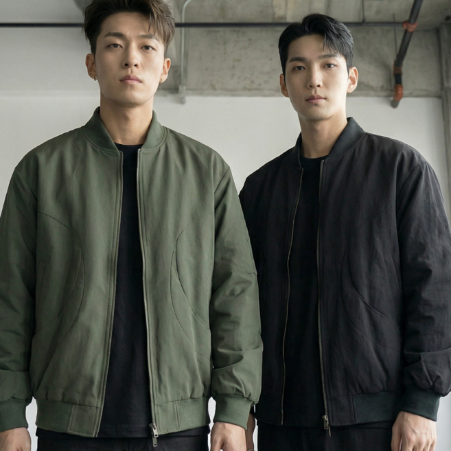 봄가을 바람막이 남성 오버핏 자켓 MA-1 방풍 남자 항공점퍼 SMOPIG