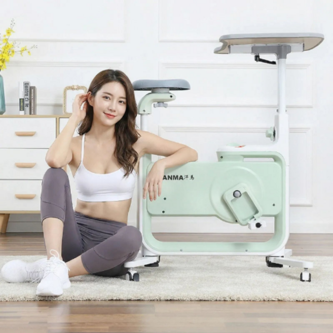 페달로 접이식 미니 실내 자전거 스피닝 홈트 운동기구 사이클 바이크 싸이클 헬스 가정용, 1개, 90cm, 민트(받침대O)