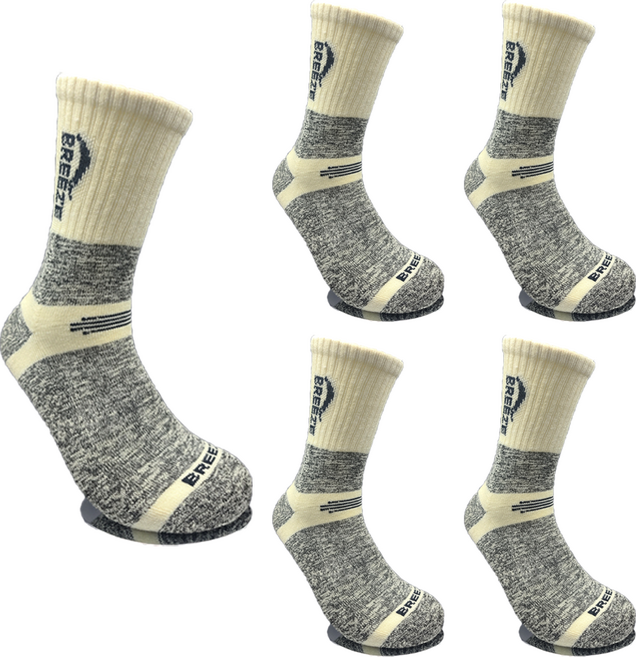 브리즈 남성용 등산양말 장목5족 아이보리, 5개