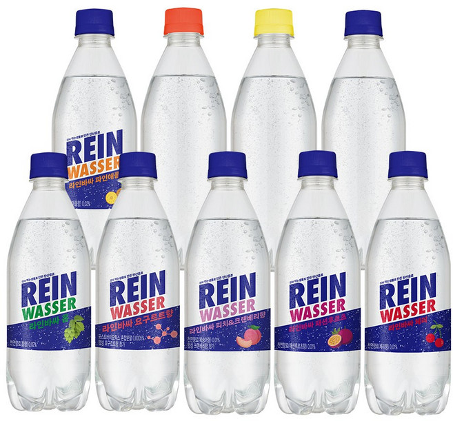 라인바싸 탄산수 9종 샘플러, 18개, 500ml
