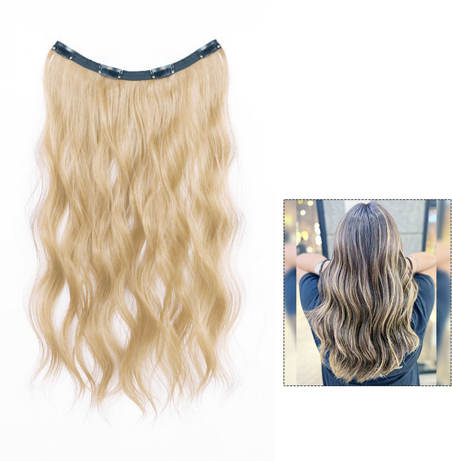 부분 가발 브릿지 붙임머리 헤어 피스 똑딱이 컬러 투톤 그라데이션, 1개, 골드