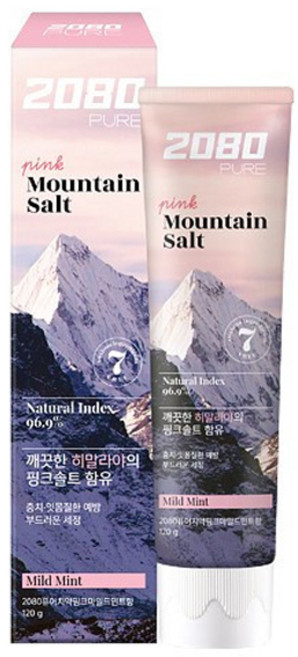 2080 퓨어 마운틴 핑크 솔트 치약, 120g, 5개