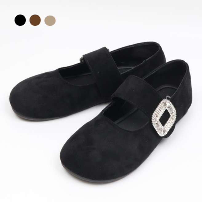 페조 여성 스웨이드 메리제인 플랫슈즈 원밴드 버클 단화 PZSL-CNK-184