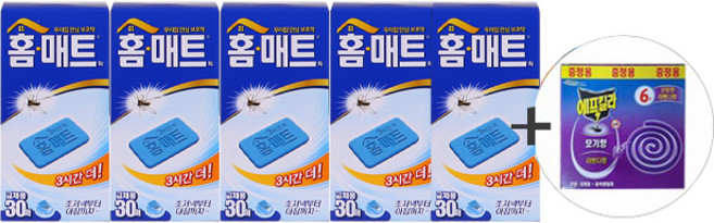 홈매트 교체용 리필150매(30매x5개)+모기향6p증정, 1개