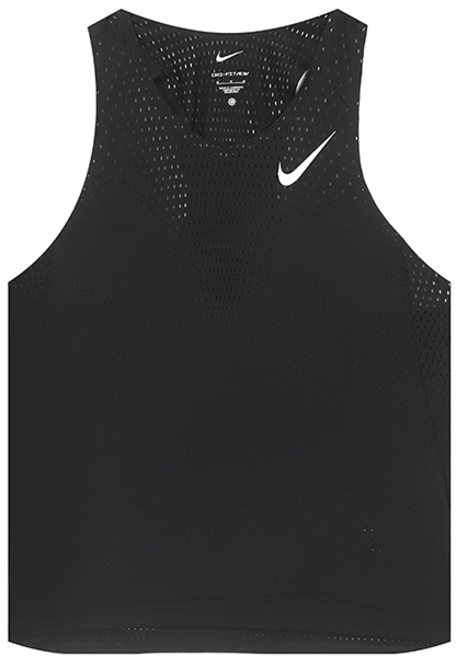 2위 - 나이키 NIKE 에어로 스위프트 sleeveless running 민소매 나시 상의 운동복 블랙-화이트 로고