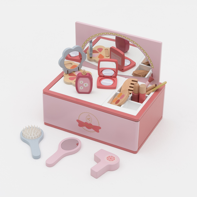 야야 우든 플레이 메이크업 화장놀이 역할놀이, 1세트, 핑크