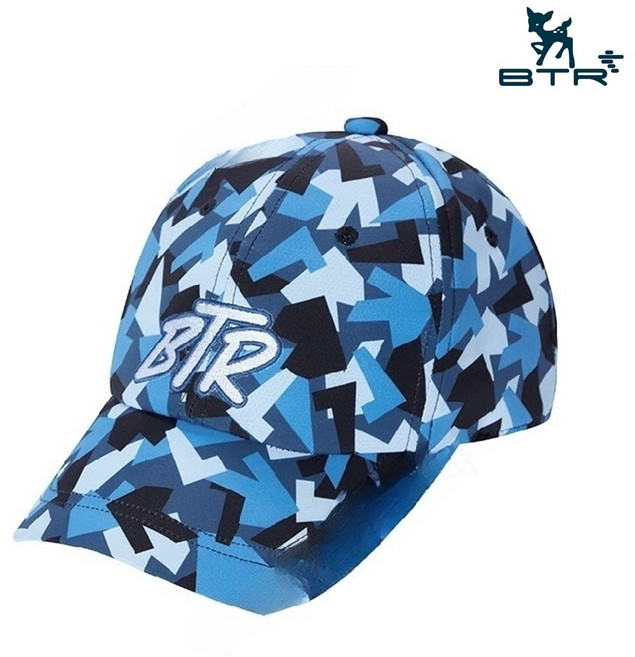 비티알 비티알 BTR 골프 봄 남성 카모플라쥬 패턴 캡모자_SC, 1개, BLUE