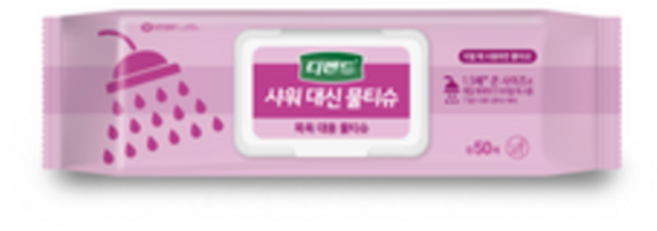 디펜드 샤워 대신 물티슈 캡 50매, 100g, 2개