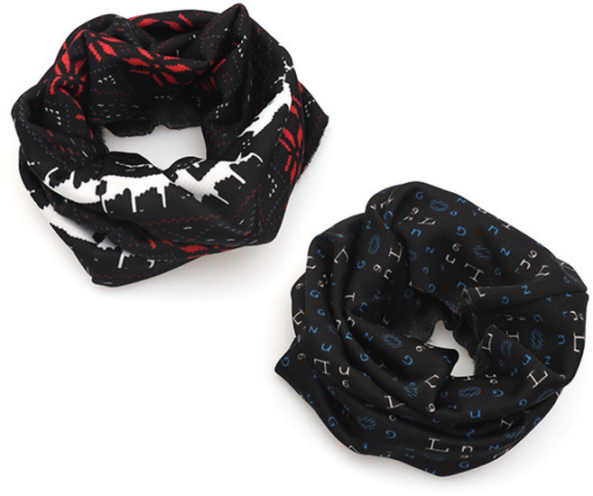 기모 안감 패턴 방한 넥워머 목토시 낚시 등산 자전거 스포츠, 레드패턴