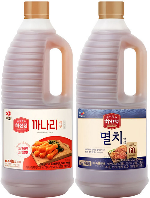 하선정 까나리액젓 3kg + 멸치액젓 3kg, 2개