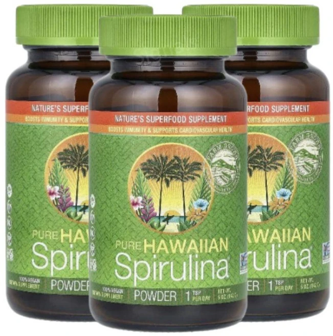 뉴트렉스하와이 퓨어 하와이안 스피룰리나 퍼시피카 파우더 글루텐 프리 비건, 3개, 142g - 쿠팡