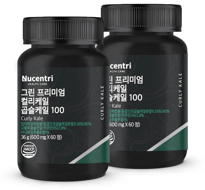 뉴센트리 유기농 컬리케일 곱슬케일 100 동결건조 원료 식약청 HACCP 인증, 2개, 60정 - 쿠팡