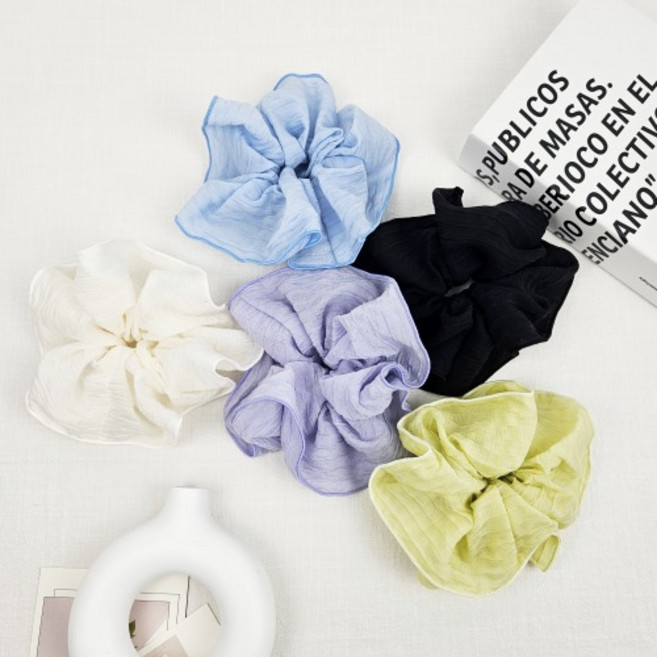 무이토린다 물결 시스루 살랑이는 왕 곱창머리끈