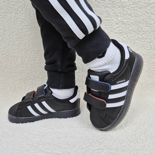 아디다스 슈퍼스타 LED 라이트 컴포트 클로저 블랙 벨크로 운동화 아동화 [국내매장판 A/S가능]