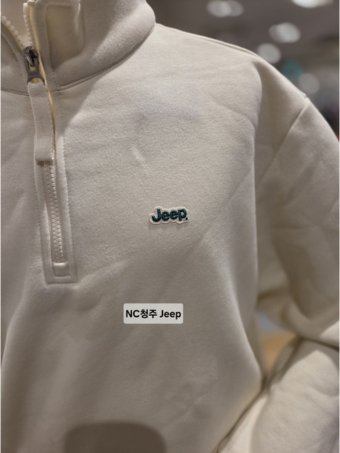 지프JEEP공용 출근룩 등교룩 모두 완벽! 기모 반집업 JP6TSU853(아이보리) _NC청주점
