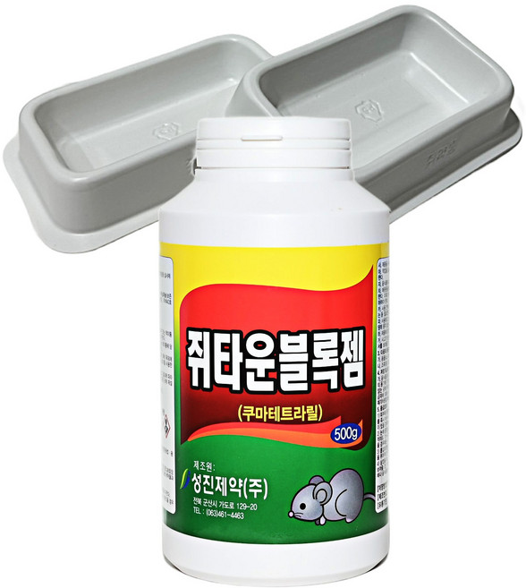 성진제약 쥐타운블록젬 쥐약 쥐 퇴치 잡기 살서제 구서제 500g, 1개, 1개입