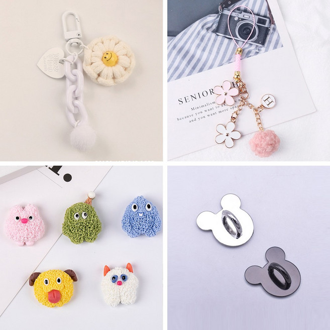 폼비 꾸미기 세트 키링 파츠 부착고리, 1개, 꾸꾸6