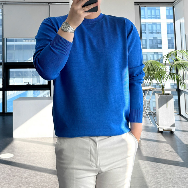 룩플레인 부드러운 워셔블 비스코스 헤라시 라운드 니트 20color