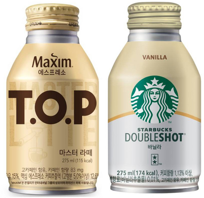 티오피 마스터라떼 275mlx12캔+스타벅스 더블샷 바닐라 275mlx12캔, 1개, 275ml