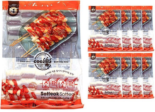 푸드올마켓_ 쿠즈락 떡꼬치I 1.3kg /소떡소떡/냉동 한박스 (1.3kg x 8ea)-아이스박스무료, 8개