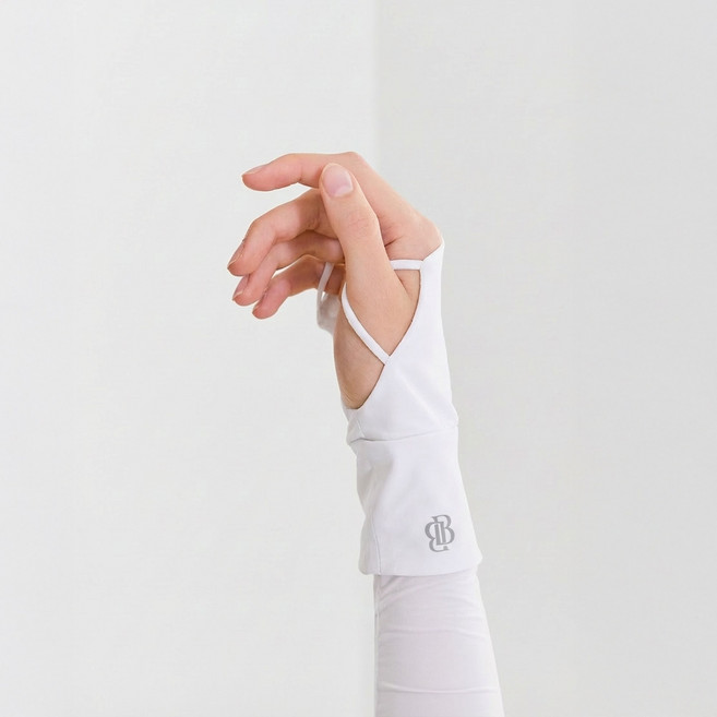 베일리화이트 자외선차단 여성 골프 손등장갑 오른손등형, 화이트, 1개