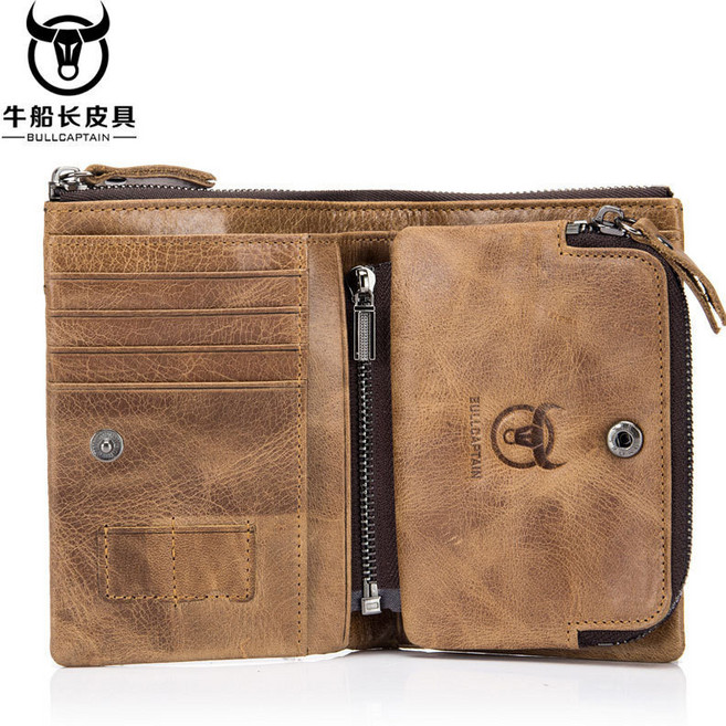 複古真皮男士錢包 RFID 防盜刷 頭層牛皮多卡位短夾