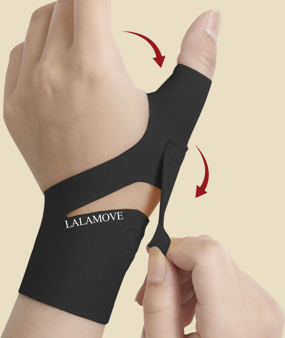 라라무브 더블그립 엄지손가락 손목 보호대, 1개, 블랙, 왼손