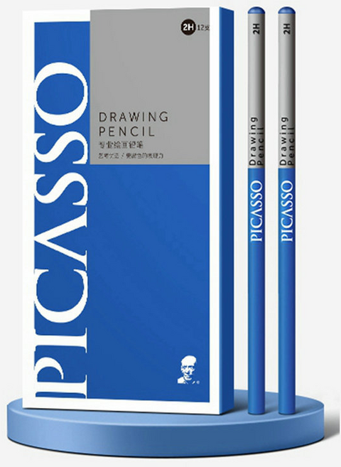 PICASSO 프리미엄 원형베럴 스케치 미술 필기 연필 펜슬 입시 1다스 12자루, 4B