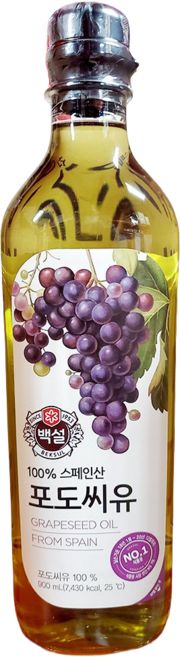 백설 포도씨유 900ml업소용 식자재 식당용 단체 급식용 식재료 대용량, 900ml, 1개