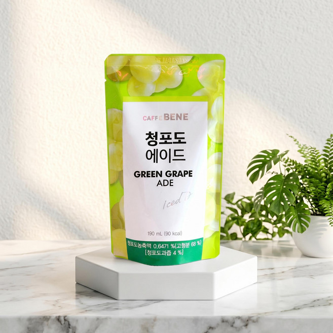 카페베네 청포도에이드 190ml x 50팩, 50개
