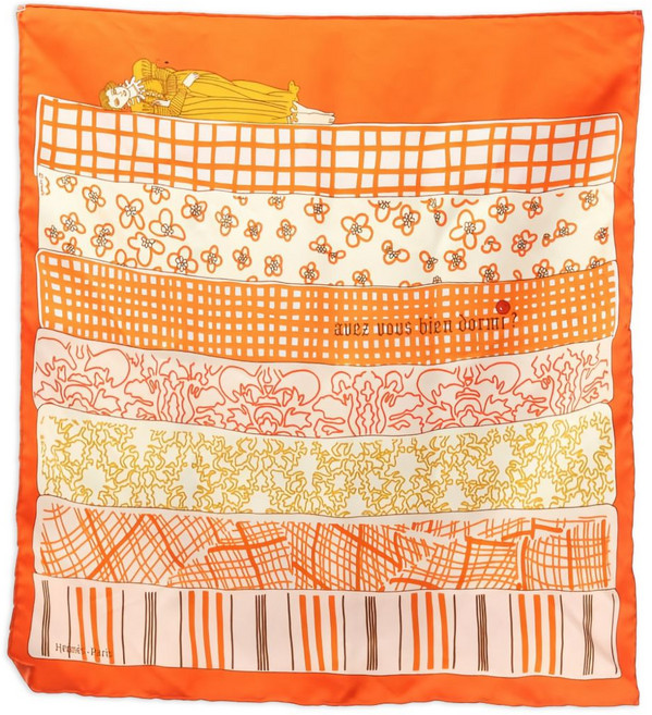 에르메스 중고 2000's 까레 40 아베즈 부 비앙 도미 스카프