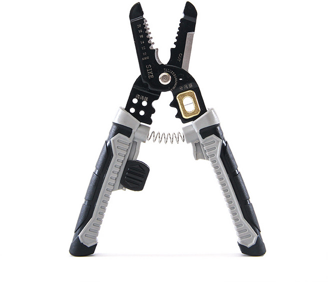 그레이나 다기능 와이어 스트리퍼 전선 탈피기 압착 플라이어 와이어 커터 전기 작업 공구 180mm, 1