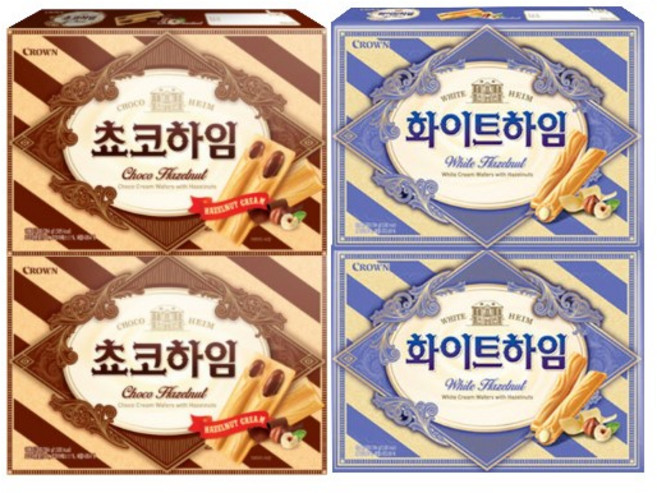 크라운 초코하임 284g+화이트하임 284g 2개씩 (총 4개), 284g, 2세트