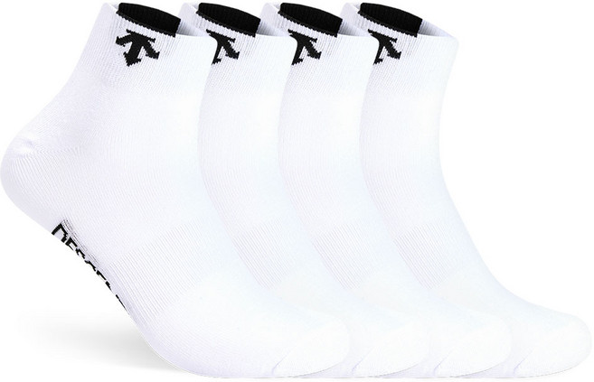 데상트 남성 중앙로고 발목양말 4P_WH, FREE, 4족세트_WH