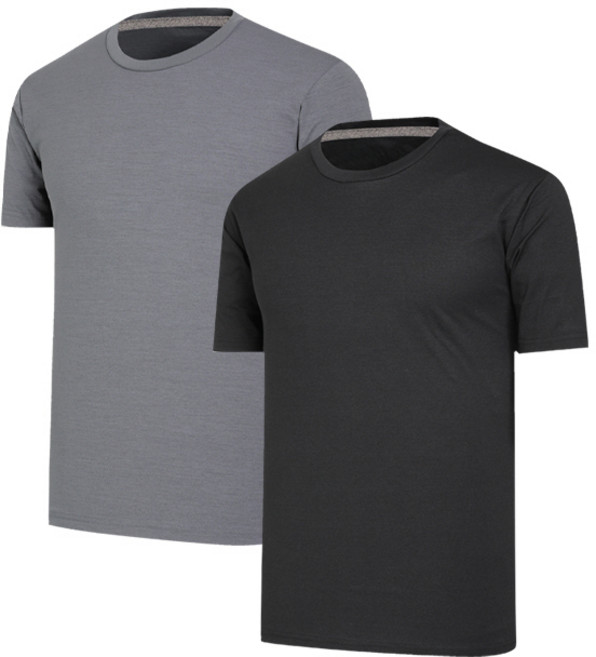 1+1 YLD 소로나 라운드 반팔 티셔츠 스판 기능성 쿨링 데일리 반팔티