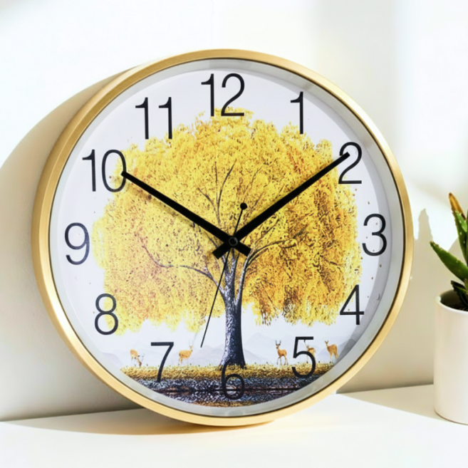 리갈 해바라기 오송이 무소음 벽시계, 황금나무