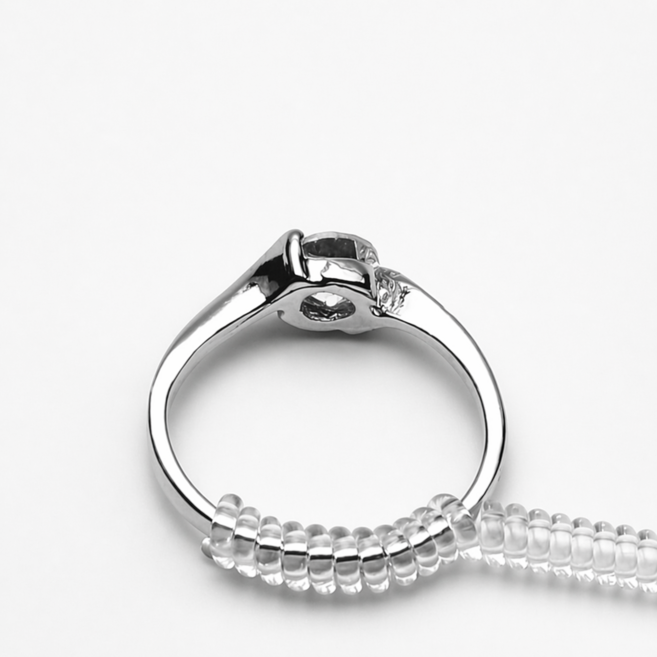 에제르 반지 사이즈 줄이기 4mm 조절 이너밴드 실리콘 크기 줄이기, 10개, 투명 4mm