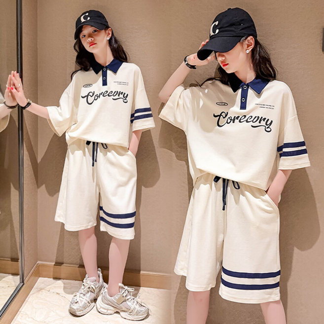 유영키즈 여아 반팔티 반바지 운동복 상하복세트