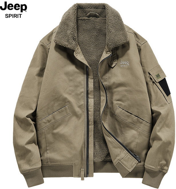 JEEP SPIRIT 지프 스피릿 남성용 겨울 퍼 칼라 자켓 기모 안감 캐주얼 재킷 JP6922+양말