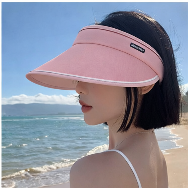 꿀꿀마켓 얼굴 작아보이는 접이식 썬캡 여성 여름 봄 자외선차단 모자 휴대용 UV차단 골프 여행 필수템