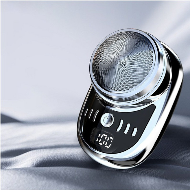 C타입 충전 휴대용 여행용 미니 방수 전기 면도기 차량용, 스파클링 실버, 1개