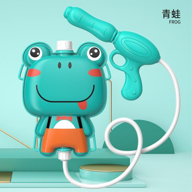 SAD 兒童揹包水槍玩具 抽拉式, 青蛙 1.0L揹包水槍, 1個