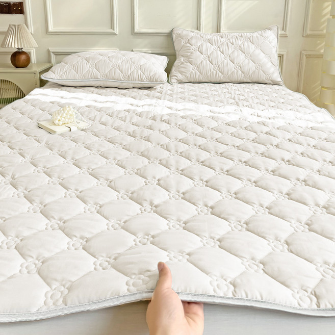 Cozy Aura 사계절 알러지케어 침대패드 고정밴드, 화이트