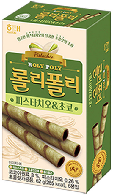 해태제과 롤리폴리 피스타치오&초코맛, 24개, 62g